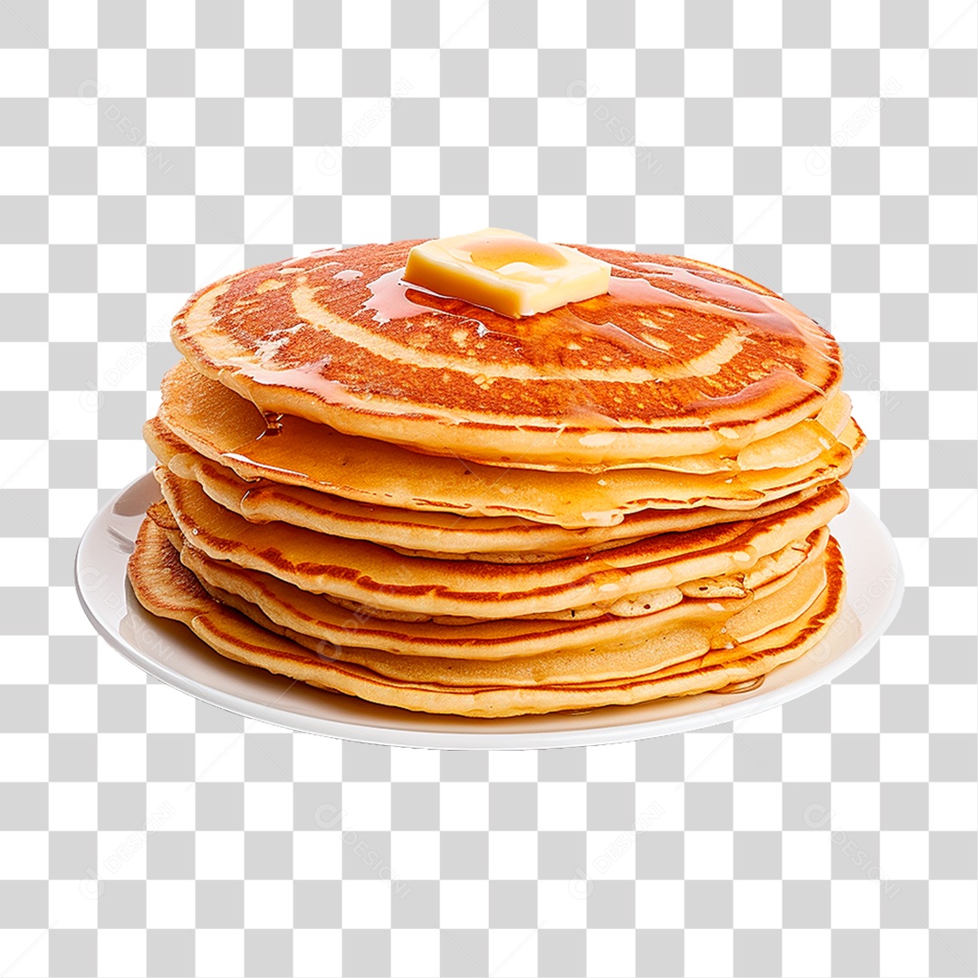 Panquecas com Cobertura de Caramelo PNG Transparente