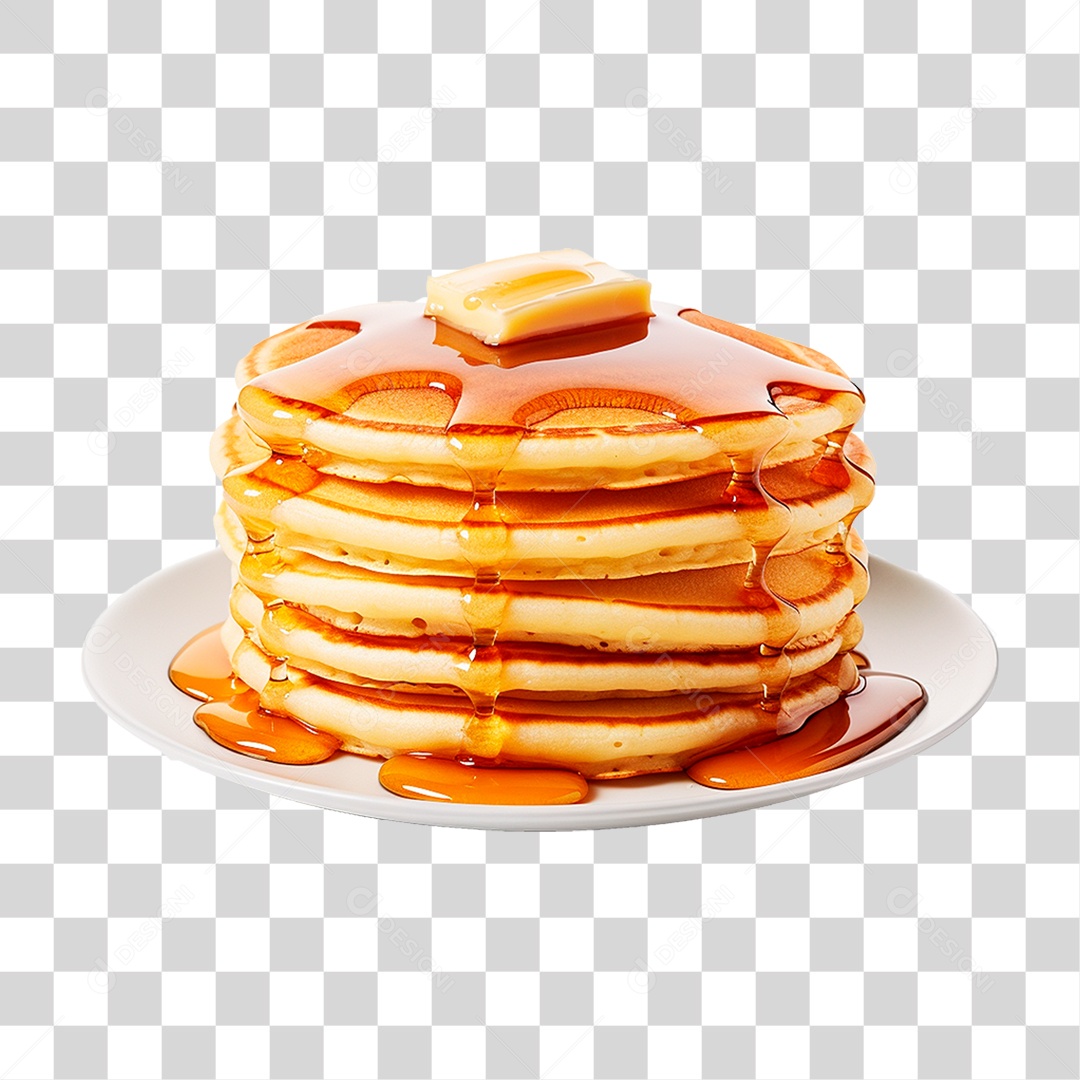 Panquecas com Cobertura de Caramelo PNG Transparente