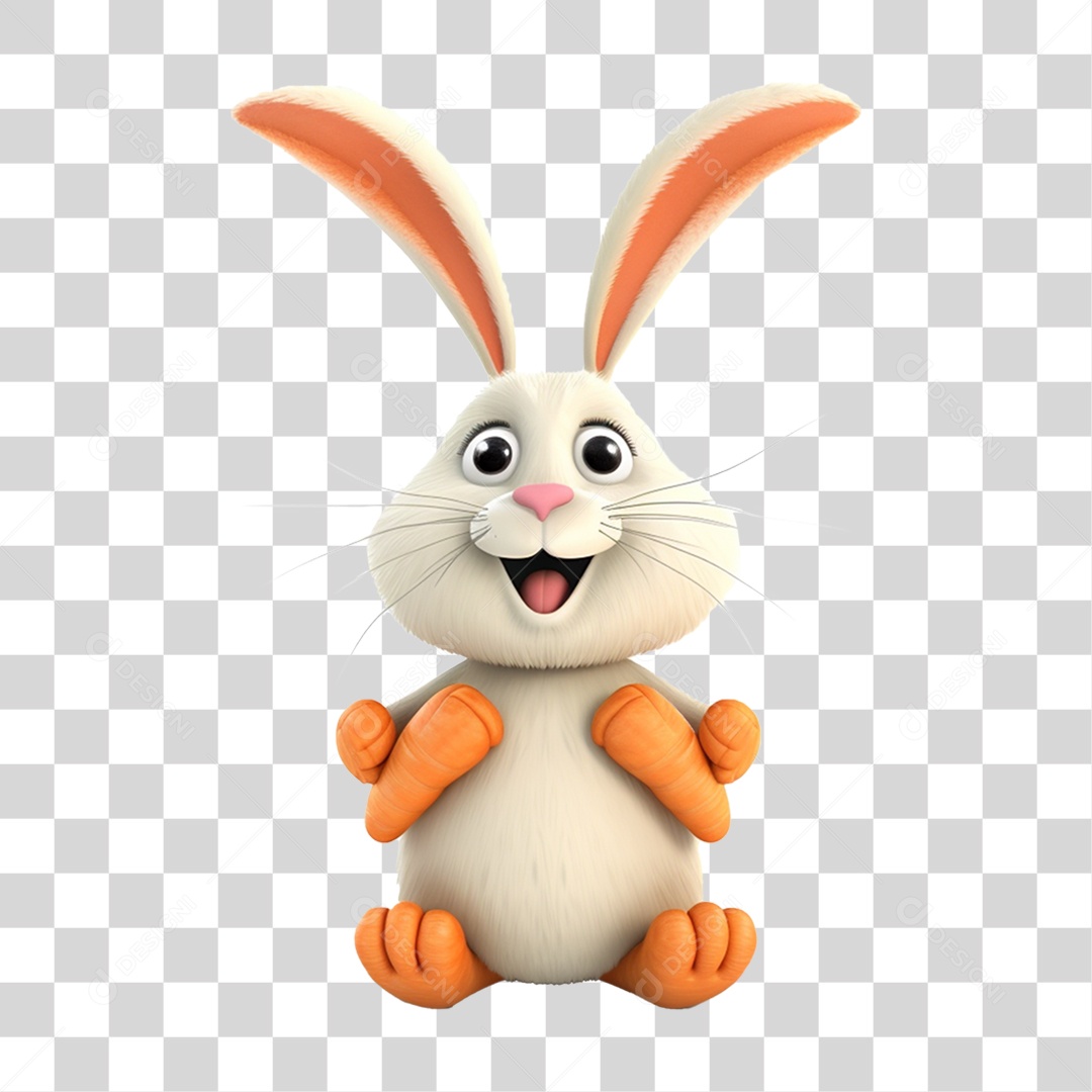 Coelho Vegetal Mascote PNG Transparente