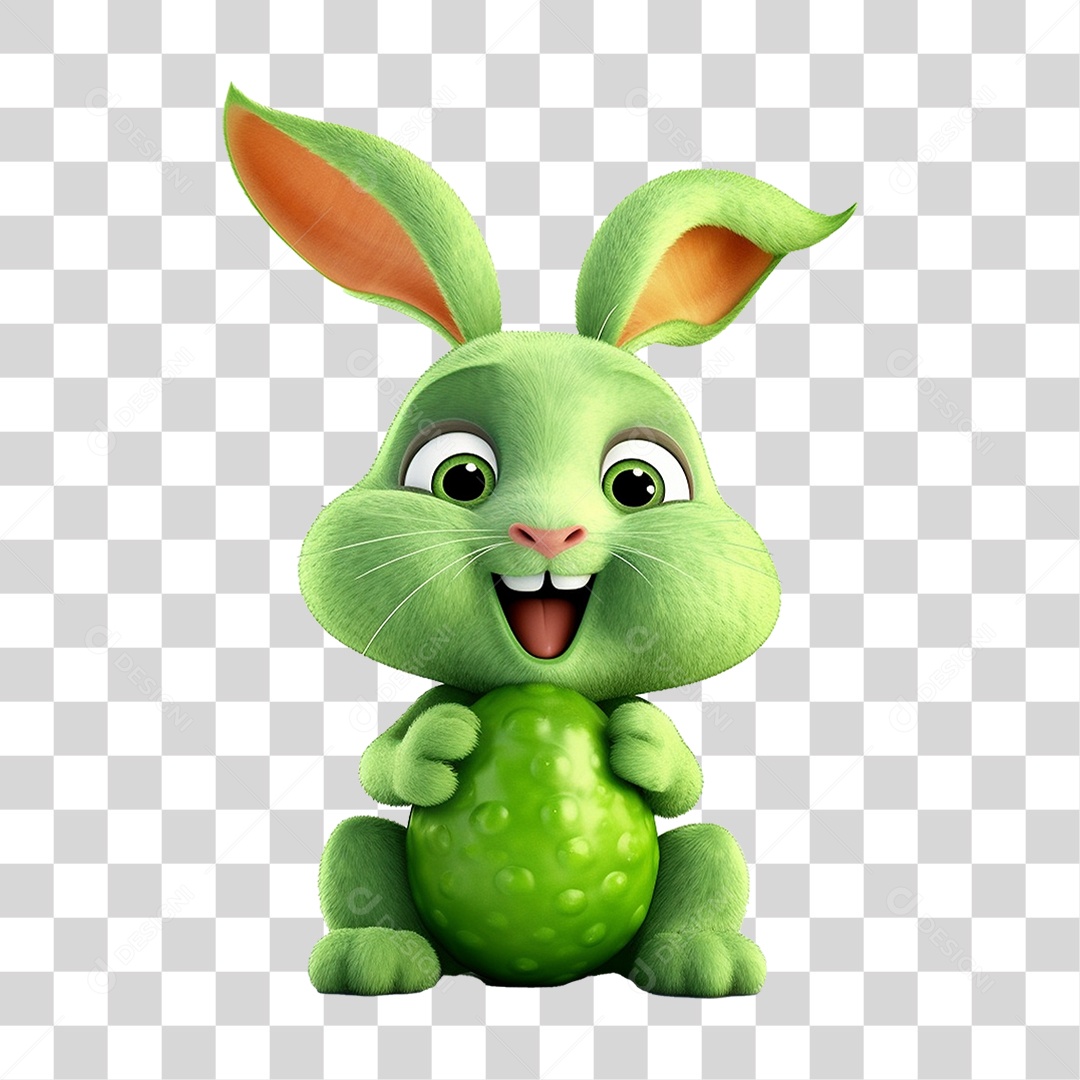 Coelho Vegetal Mascote PNG Transparente