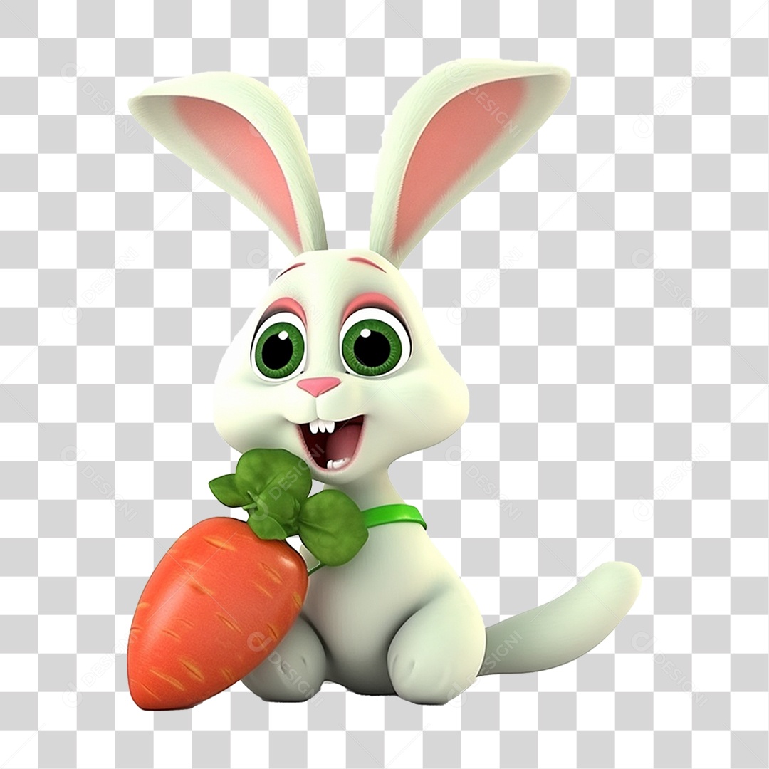 Coelho Vegetal Mascote PNG Transparente