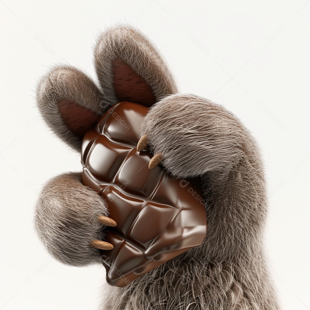 Coelho da Páscoa segurando chocolate