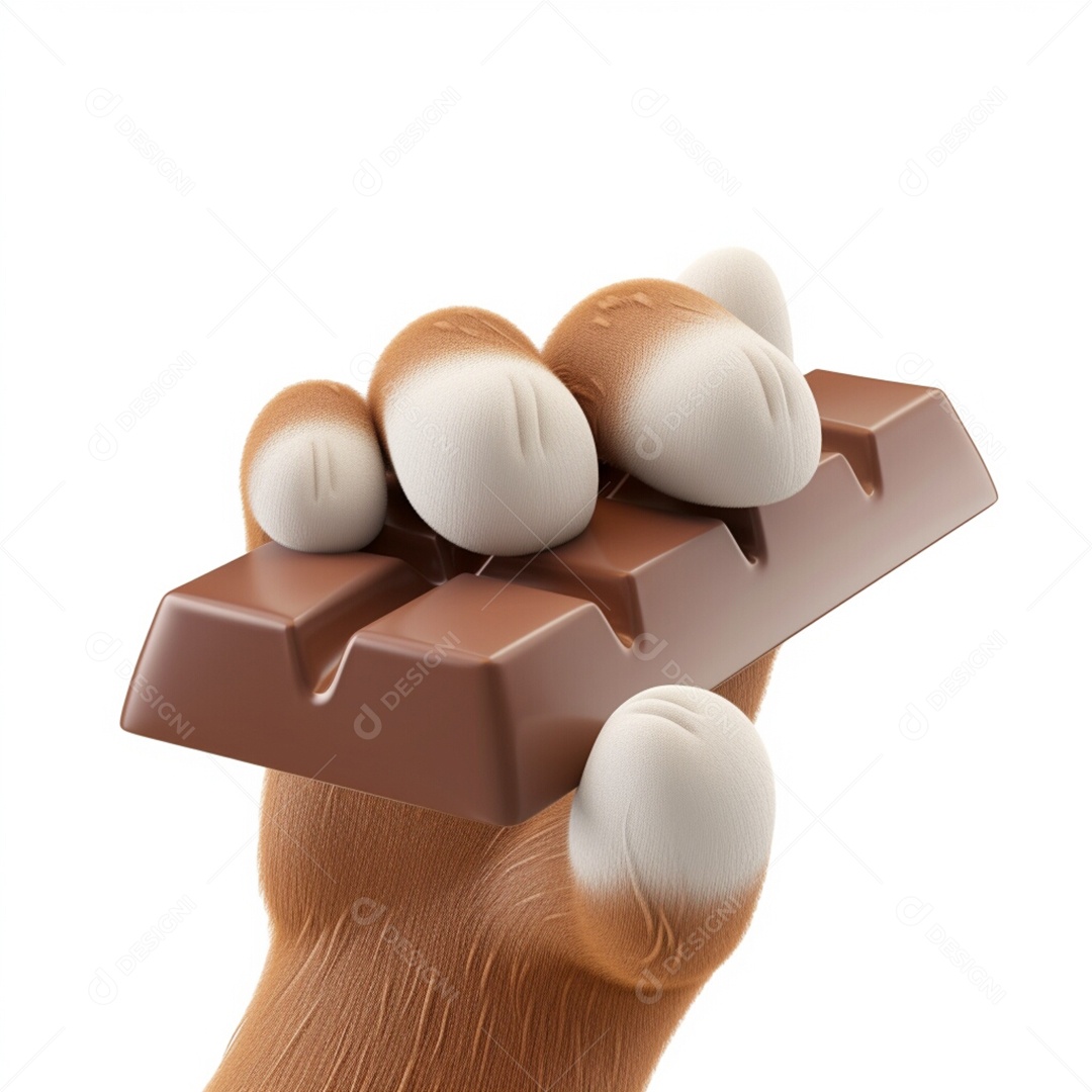 Coelho da Páscoa segurando barra de chocolate