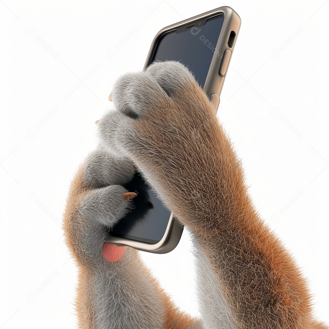 Coelho da Páscoa segurando celular smartphone