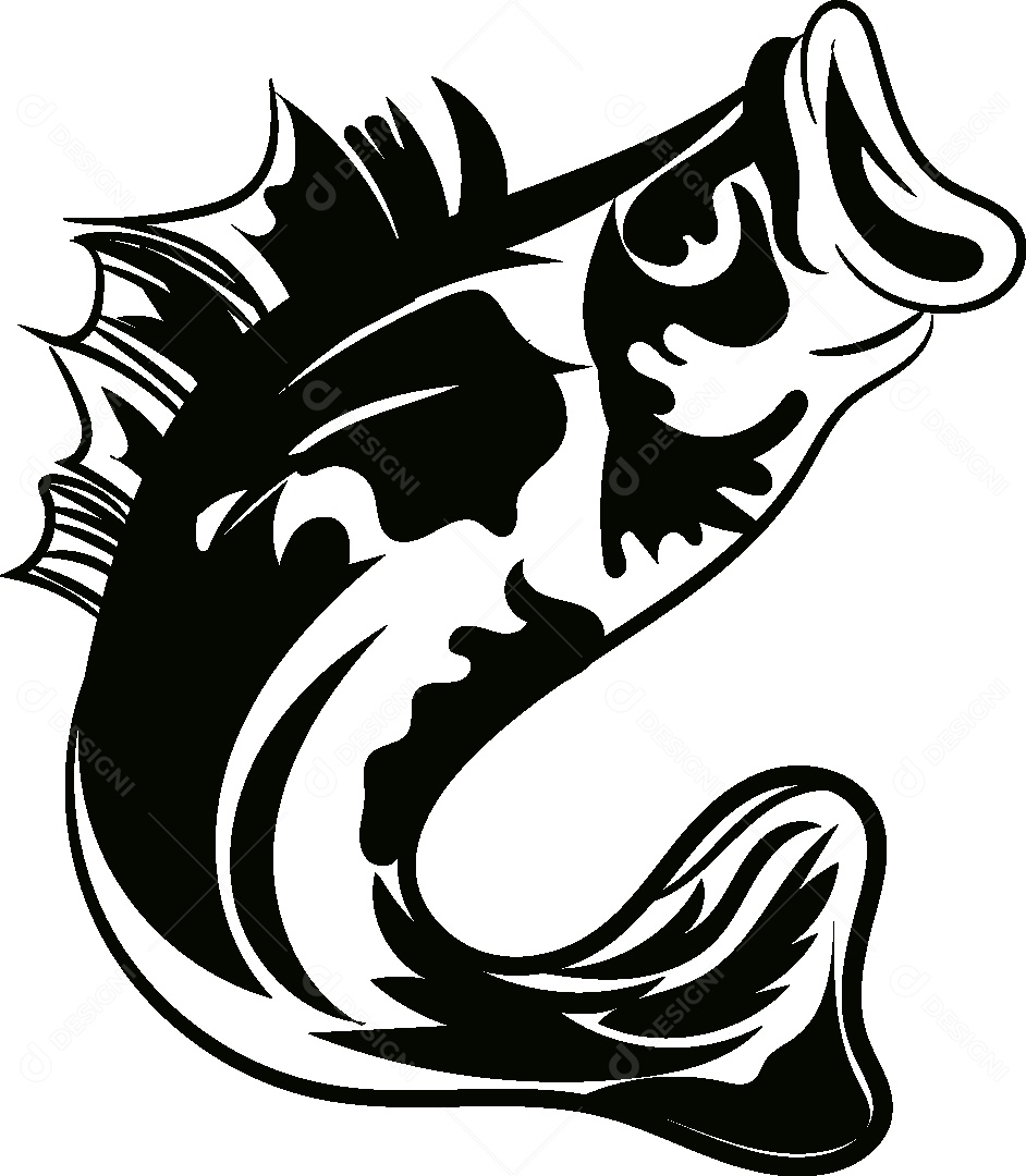 Desenhos de Peixe Feito a Mão Vetor EPS