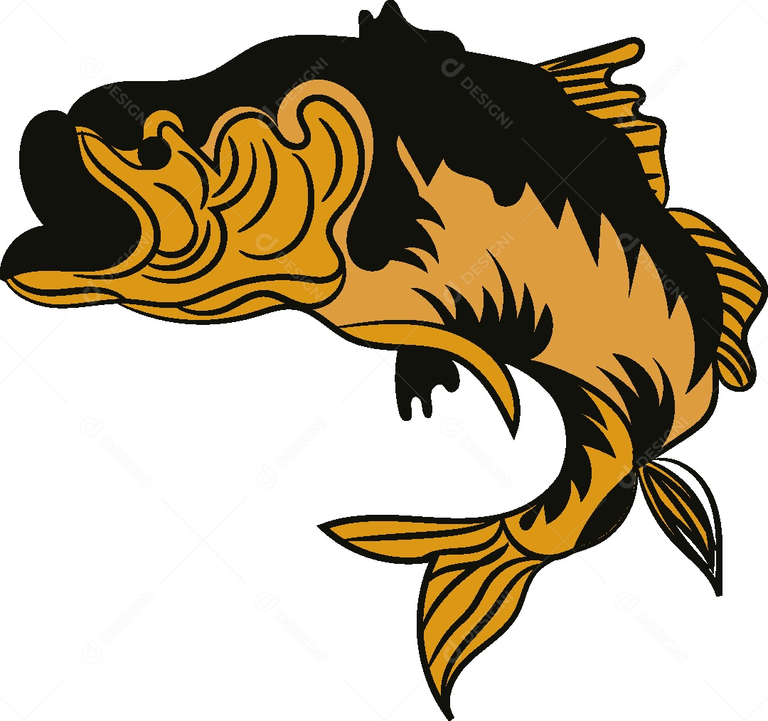 Desenhos de Peixe Feito a Mão Vetor EPS