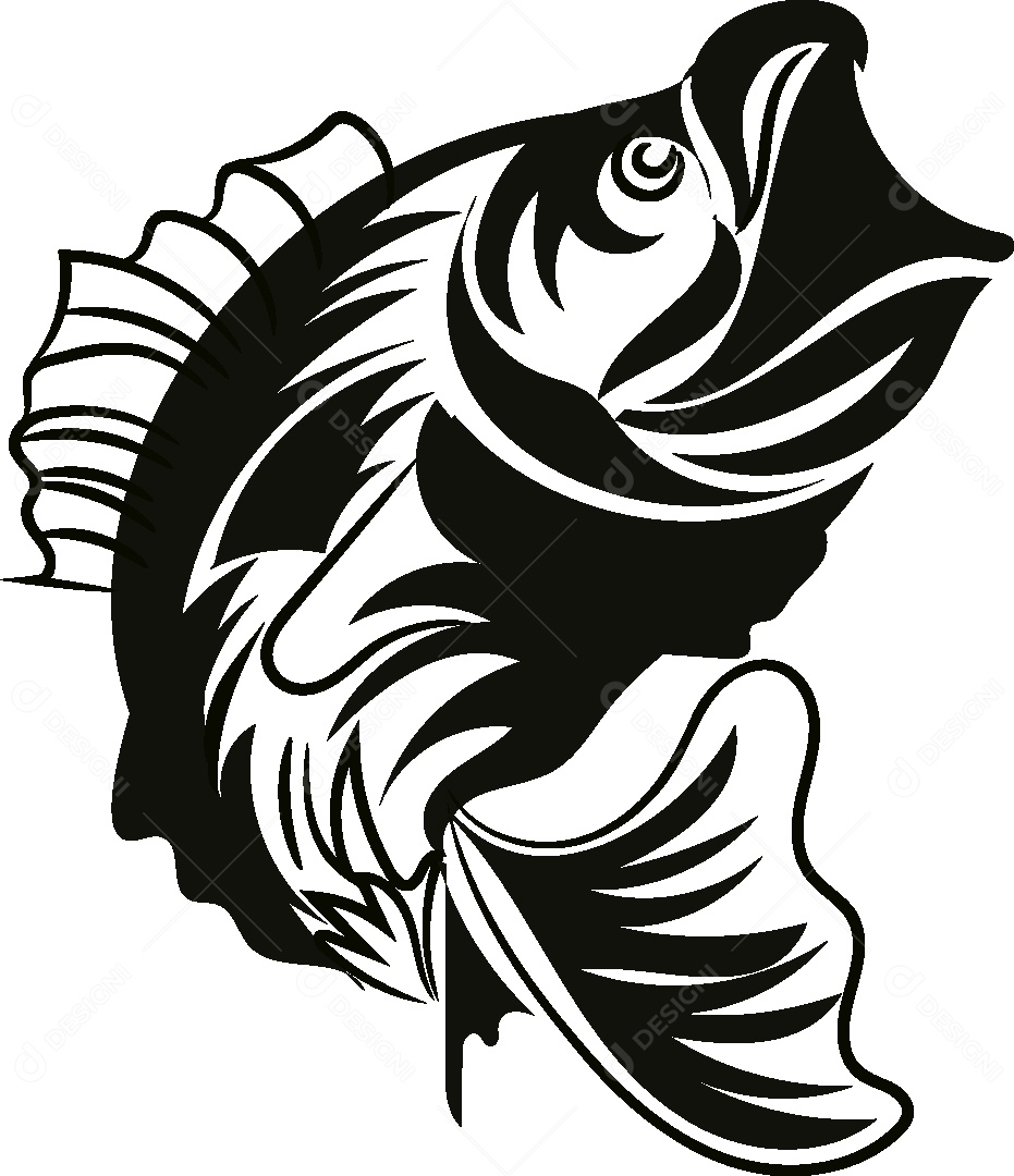 Desenhos de Peixe Feito a Mão Vetor EPS