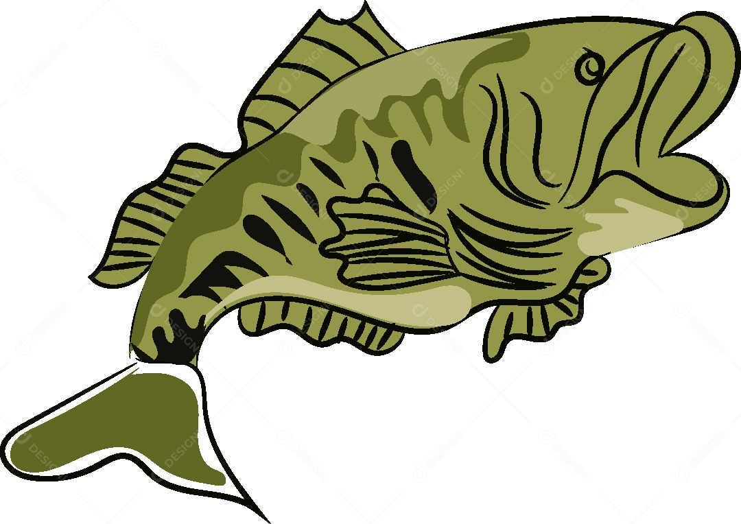 Desenhos de Peixe Feito a Mão Vetor EPS