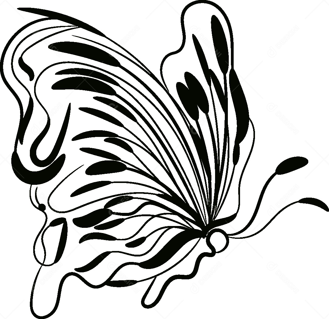 Desenhos de Borboleta Feito a Mão Vetor EPS