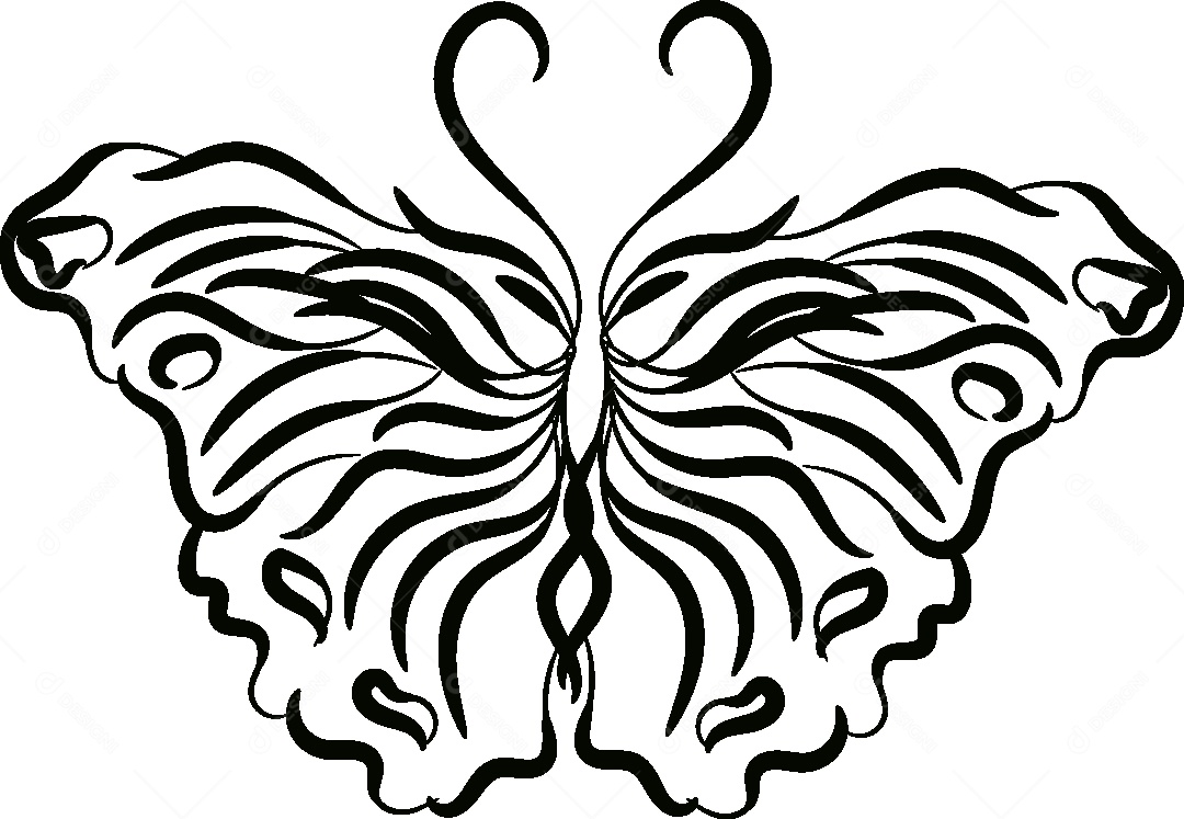 Desenhos de Borboleta Feito a Mão Vetor EPS