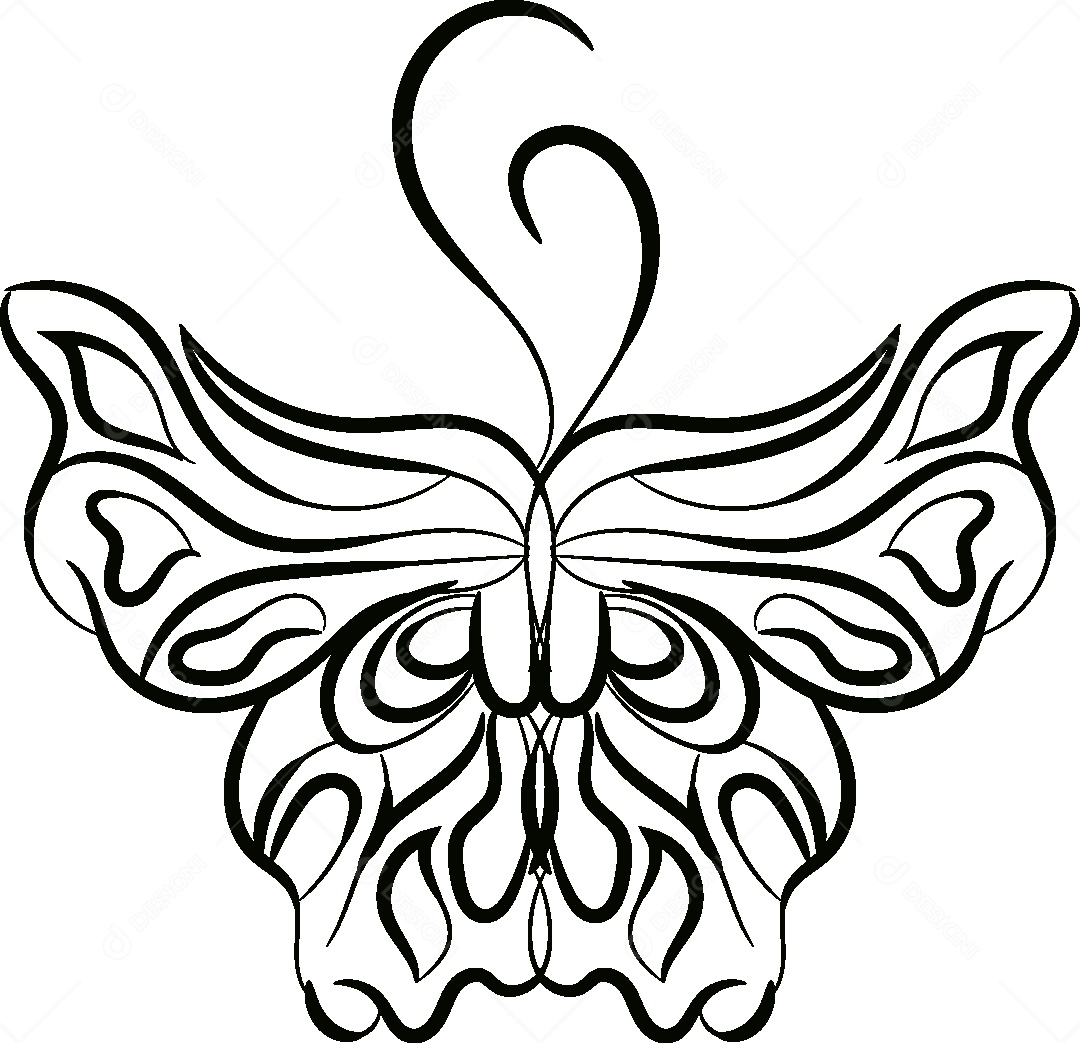 Desenhos de Borboleta Feito a Mão Vetor EPS