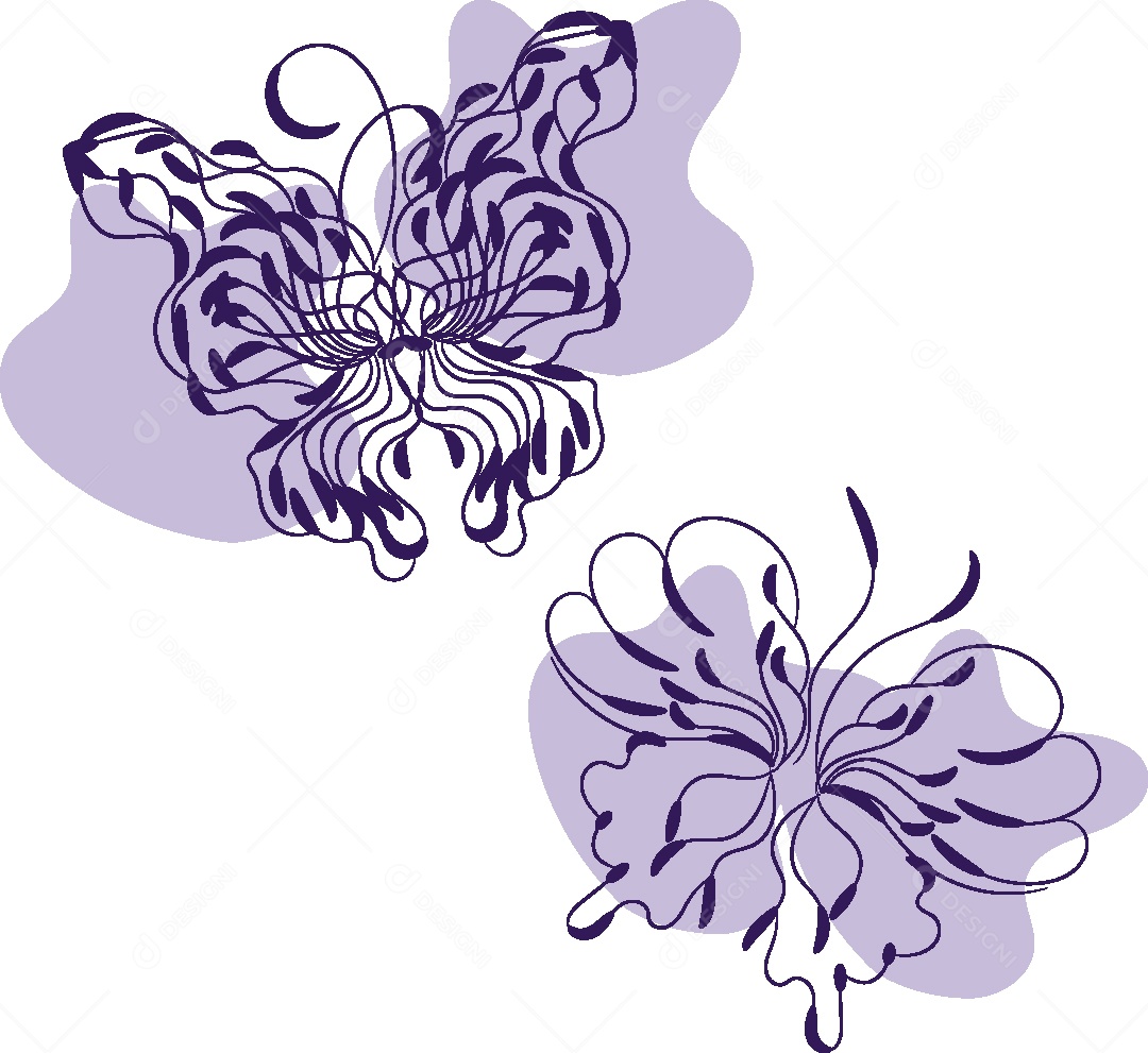 Desenhos de Borboleta Feito a Mão Vetor EPS