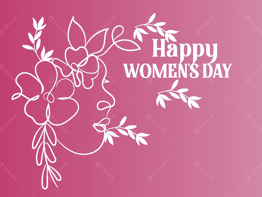 Feliz Dia das Mulheres Ilustração Vetor EPS