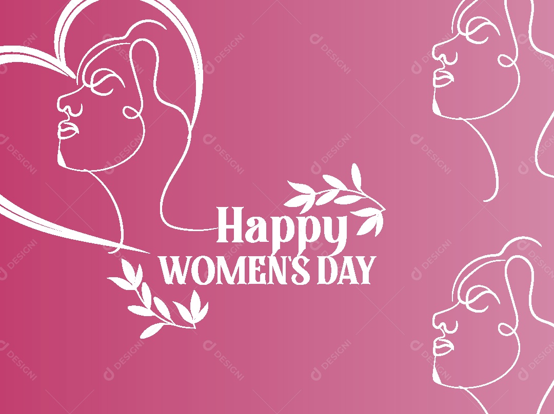 Feliz Dia das Mulheres Ilustração Vetor EPS