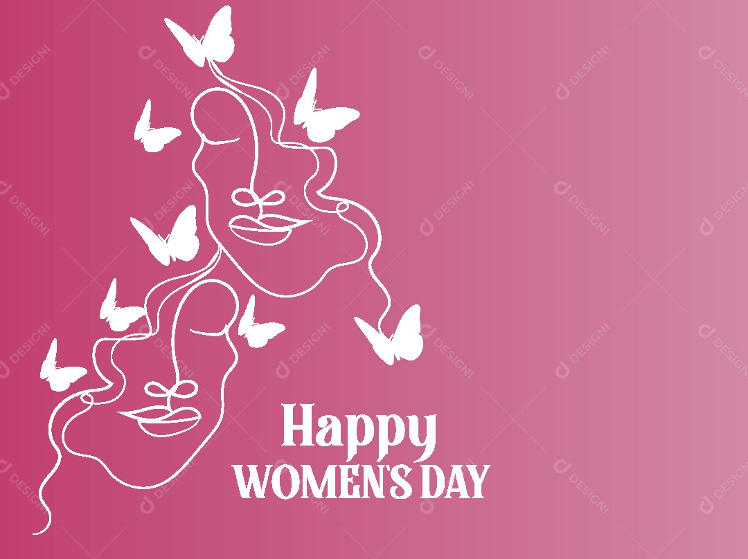 Feliz Dia das Mulheres Ilustração Vetor EPS