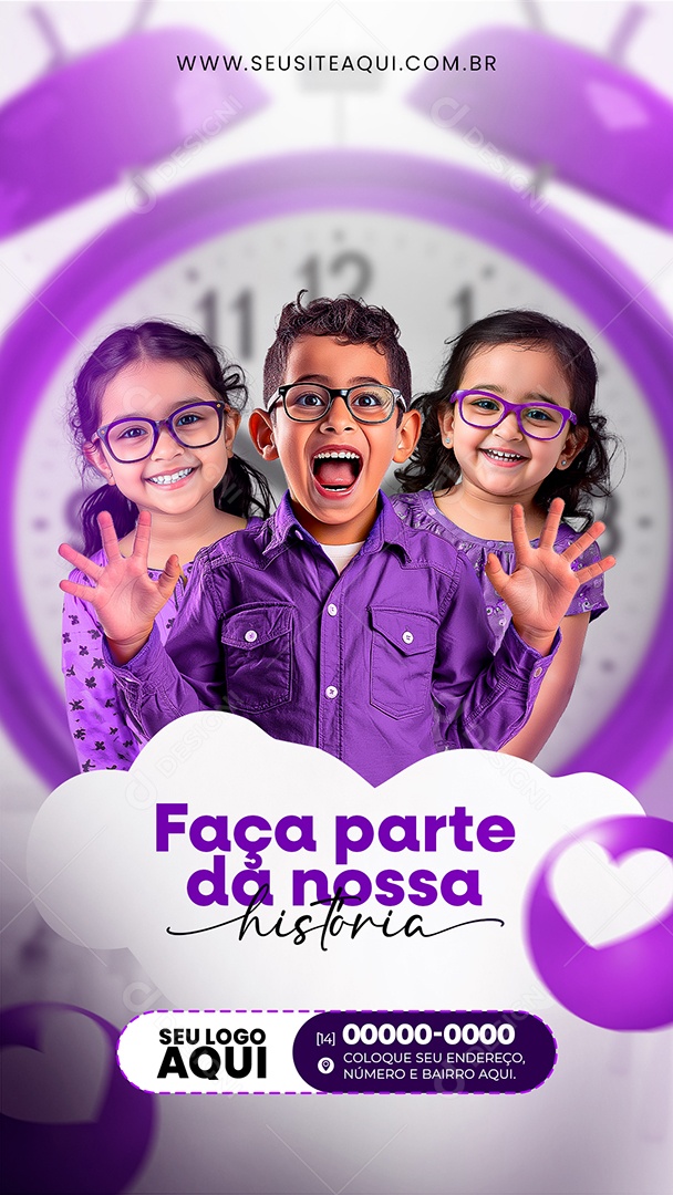 Story Volta às Aulas Faça Parte da nossa História Social Media PSD Editável