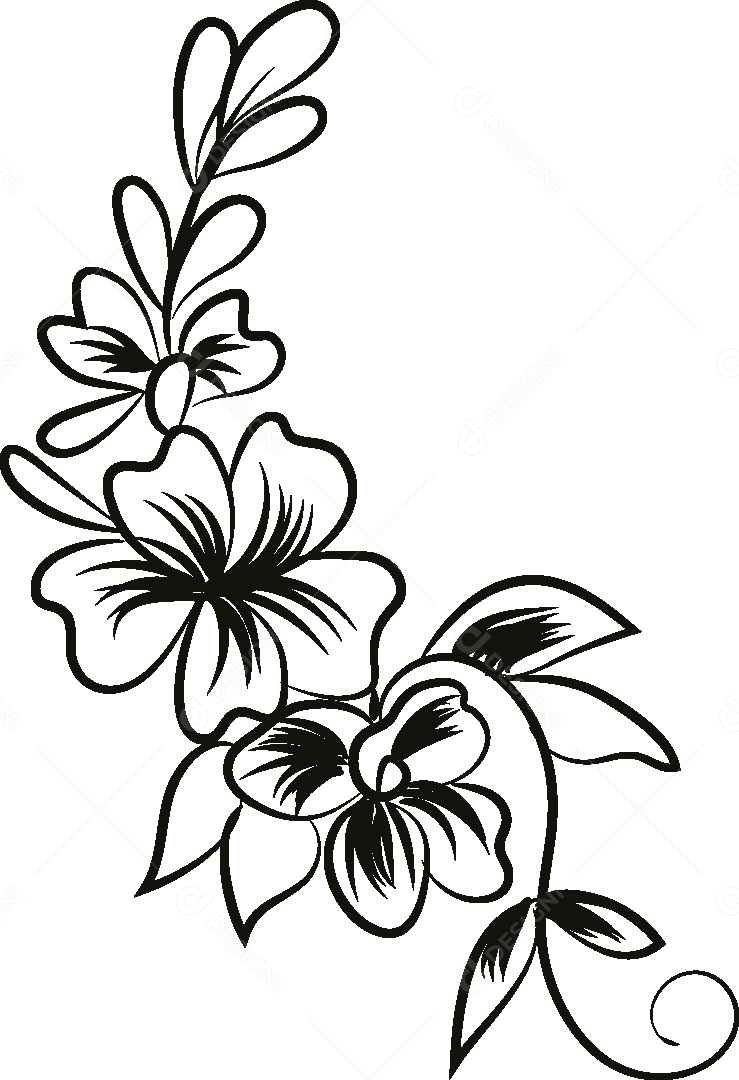 Desenhos de Flor Feito a Mão Vetor EPS