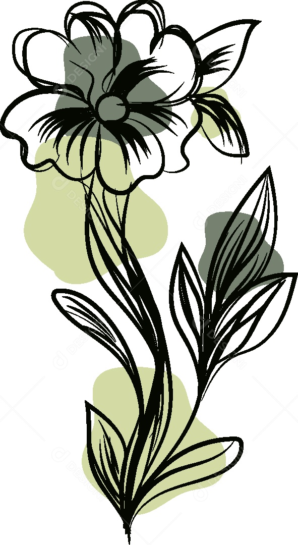 Desenhos de Flor Feito a Mão Vetor EPS