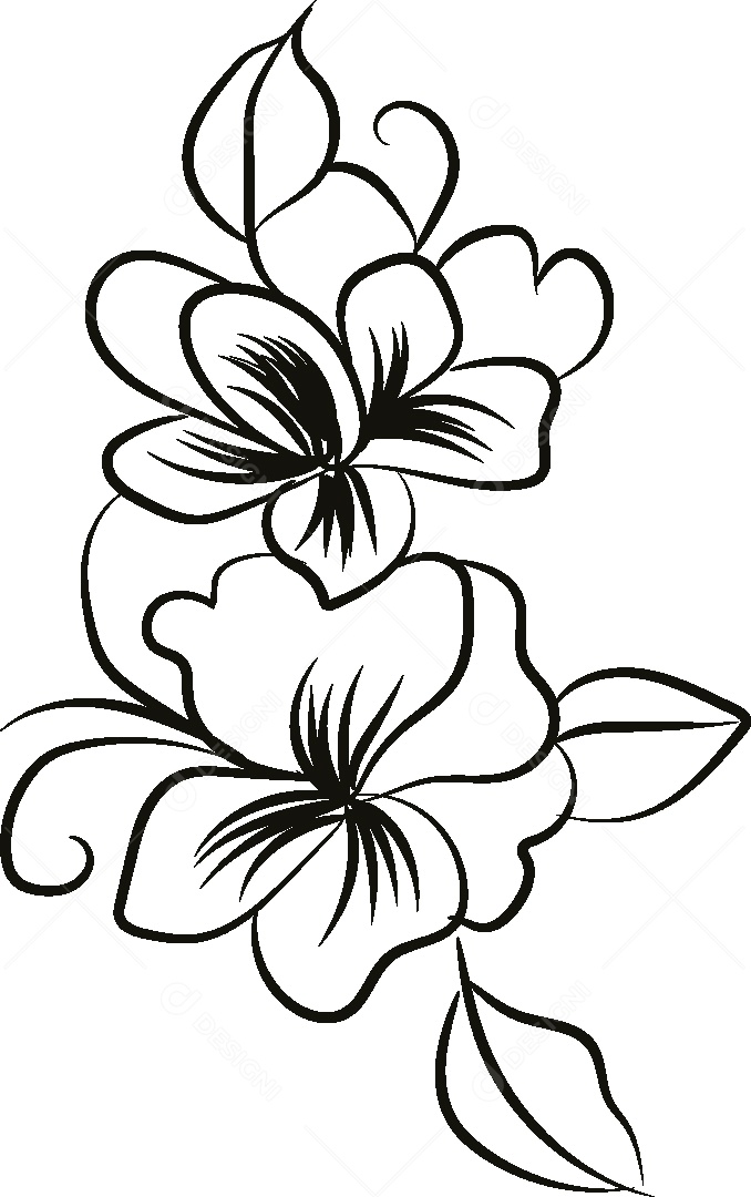 Desenhos de Flor Feito a Mão Vetor EPS