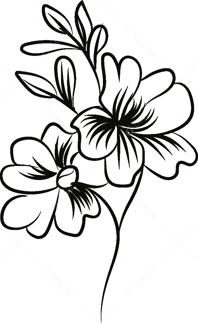 Desenhos de Flor Feito a Mão Vetor EPS