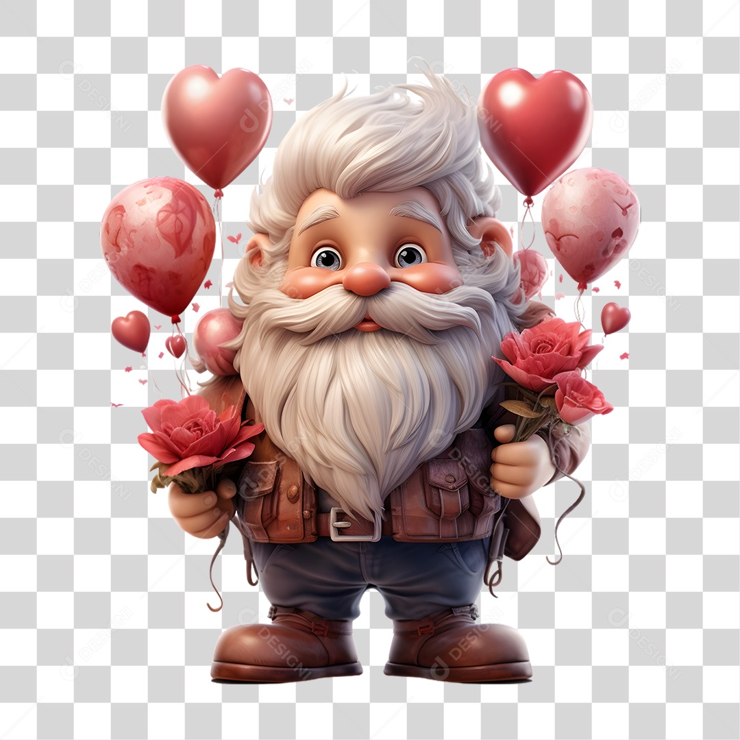 Dia dos Namorados Gnomo PNG Transparente