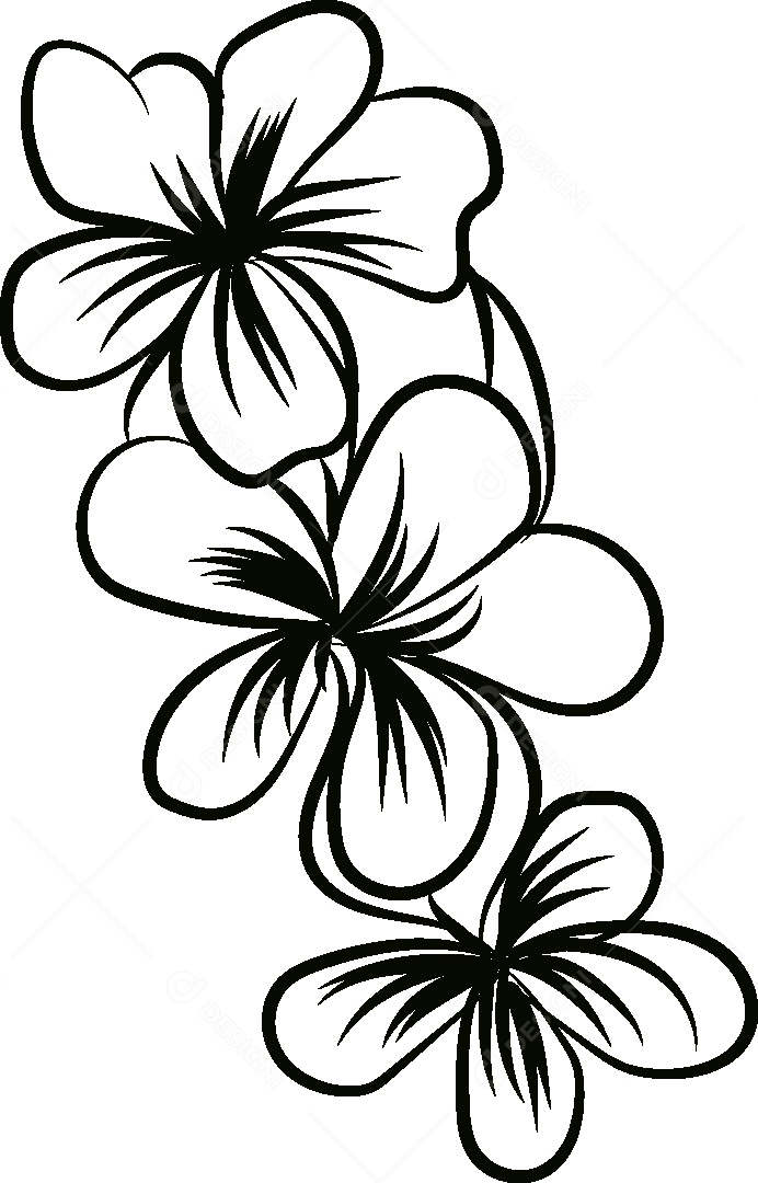 Desenhos de Flor Feito a Mão Vetor EPS