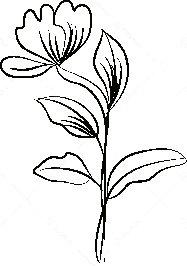 Desenhos de Flor Feito a Mão Vetor EPS
