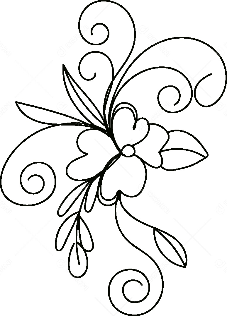 Desenhos de Flor Feito a Mão Vetor EPS