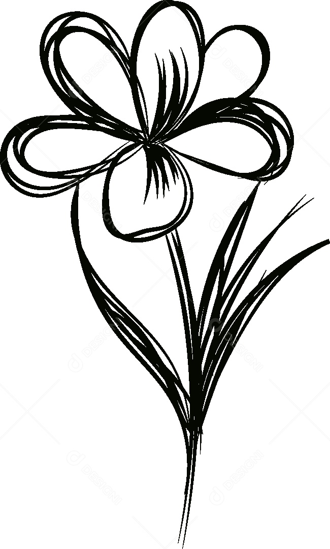 Desenhos de Flor Feito a Mão Vetor EPS