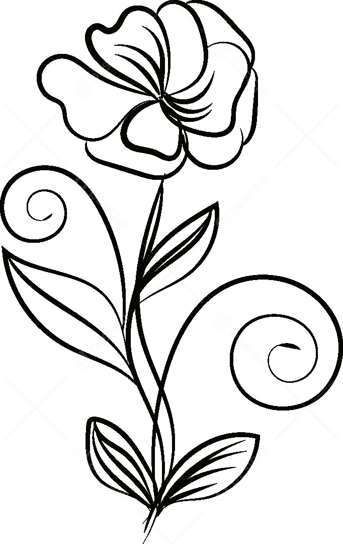 Desenhos de Flor Feito a Mão Vetor EPS