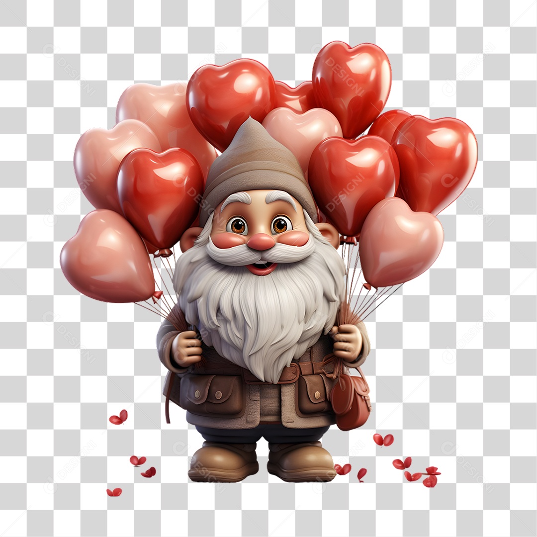 Dia dos Namorados Gnomo PNG Transparente