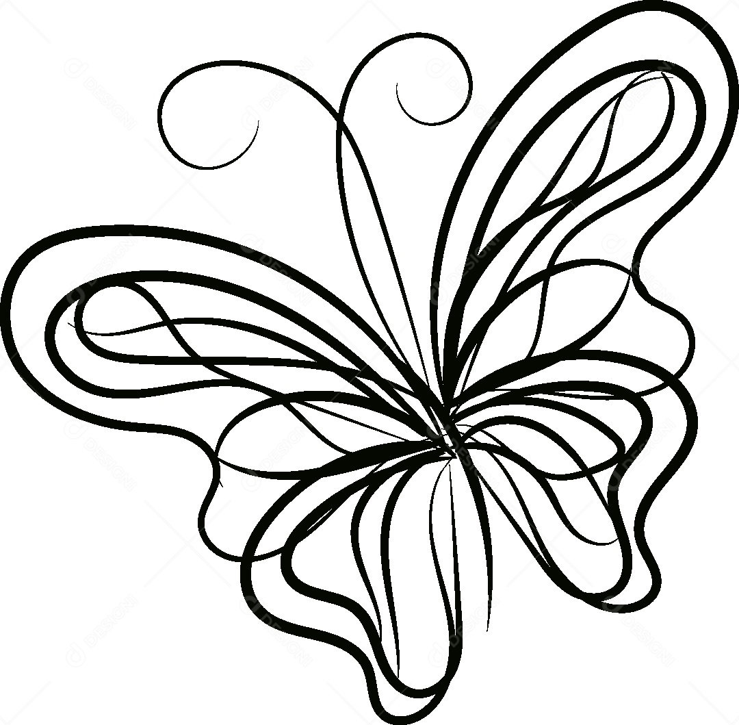 Desenhos de Borboletas Feito a Mão Vetor EPS