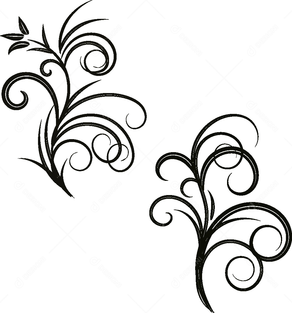 Conjunto de Desenhos Florais Vetor EPS