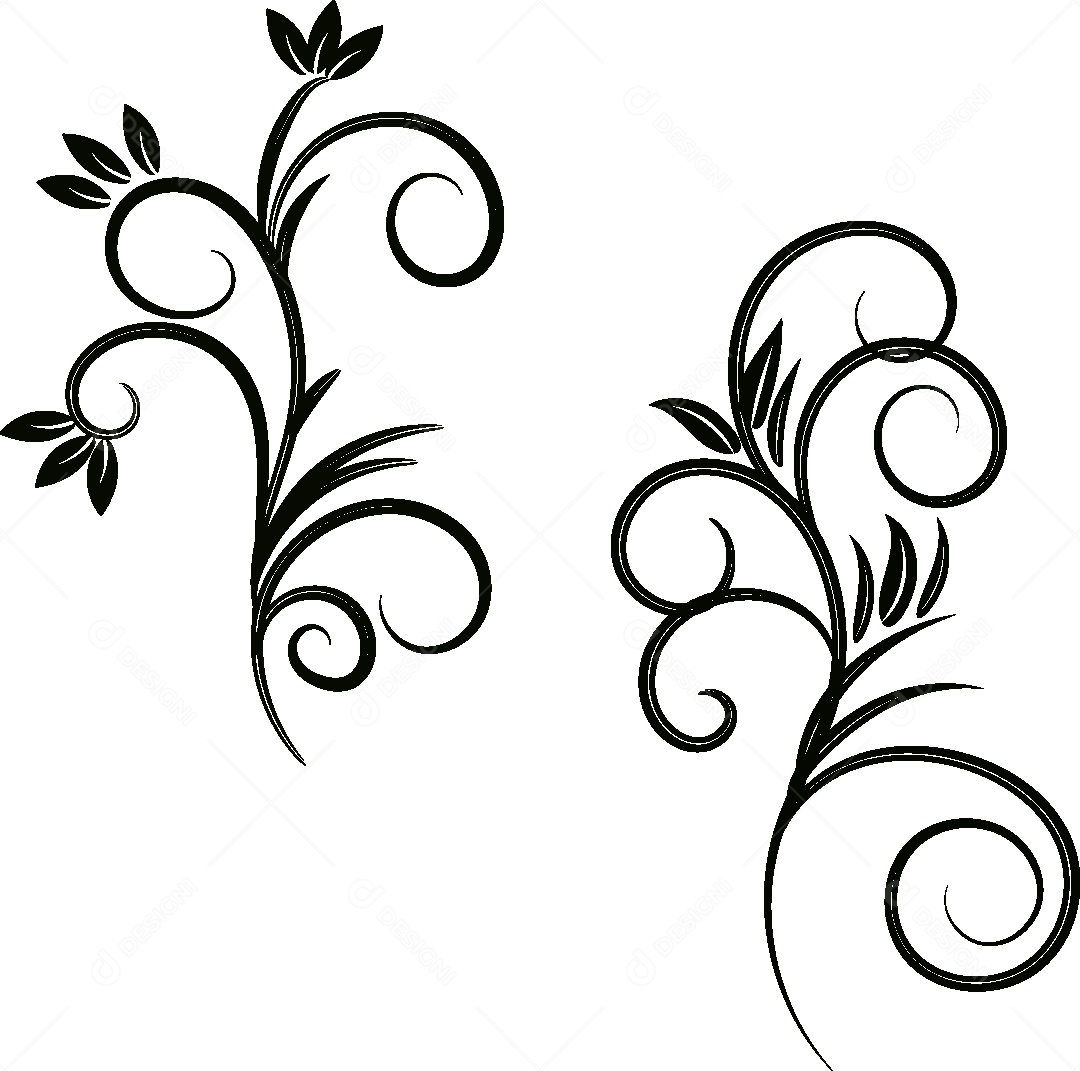 Conjunto de Desenhos Florais Vetor EPS