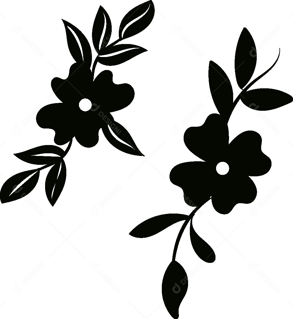 Desenho de Flores Feito a Mão Vetor EPS