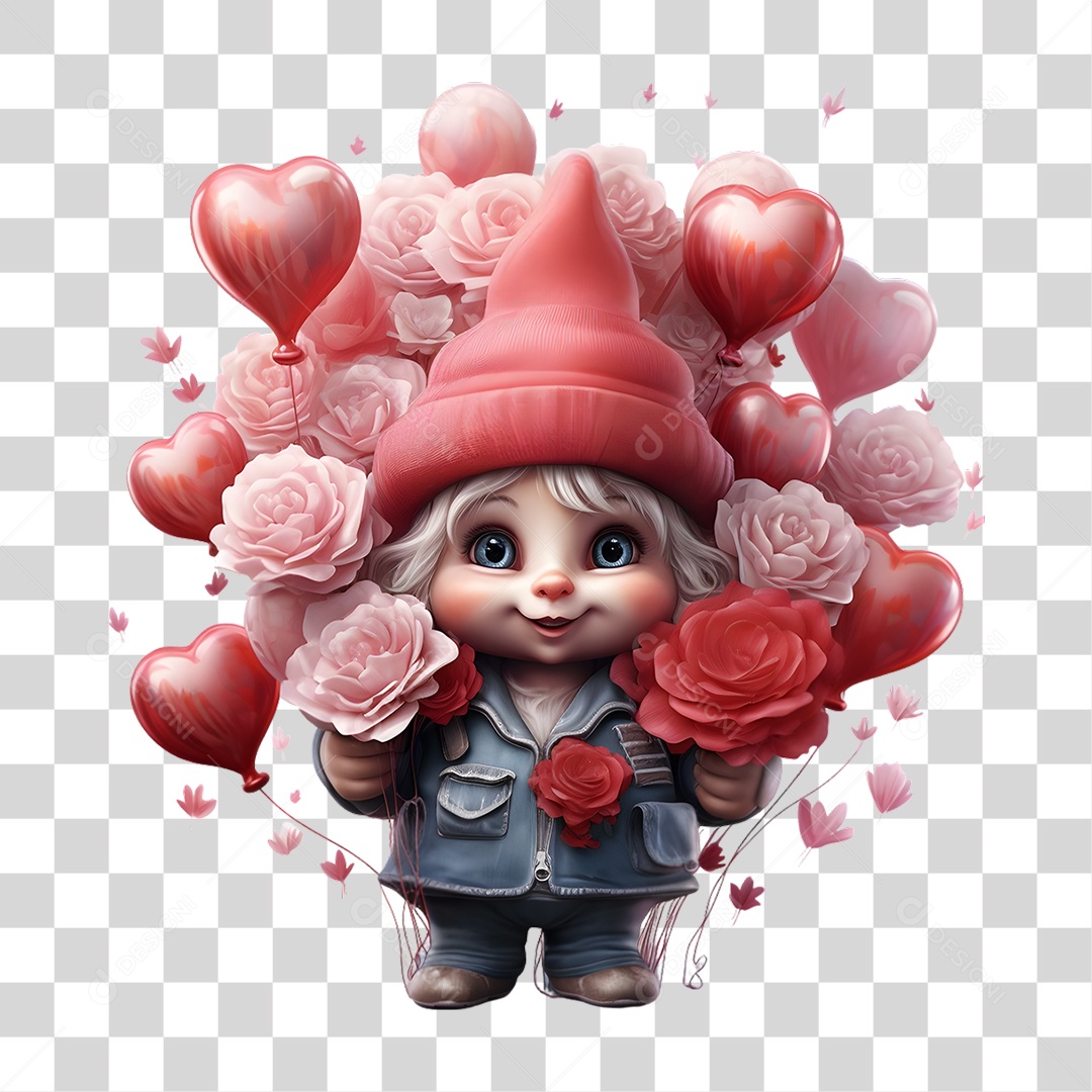 Dia dos Namorados Gnomo PNG Transparente