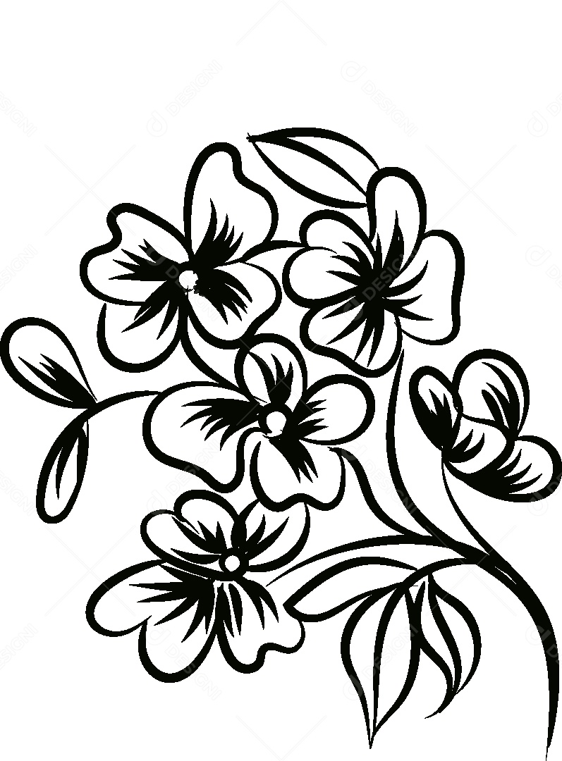 Desenho de Flores Feito a Mão Vetor EPS