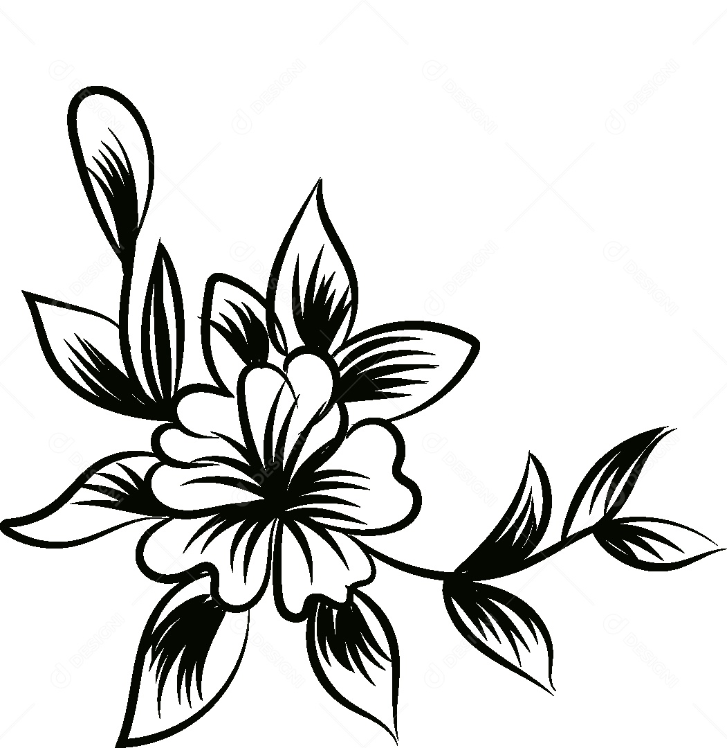 Desenho de Flor Feito a Mão Vetor EPS