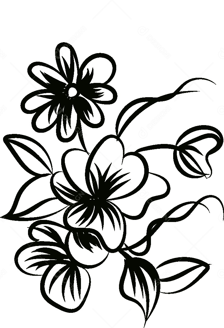 Desenho de Flor Feito a Mão Vetor EPS