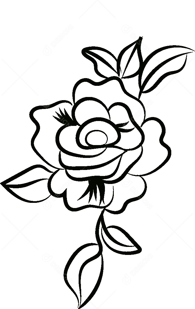 Desenho de Flor Feito a Mão Vetor EPS