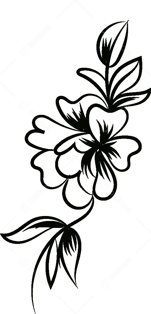Desenho de Flor Feito a Mão Vetor EPS