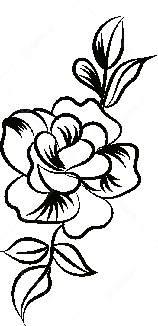 Desenho de Flor Feito a Mão Vetor EPS