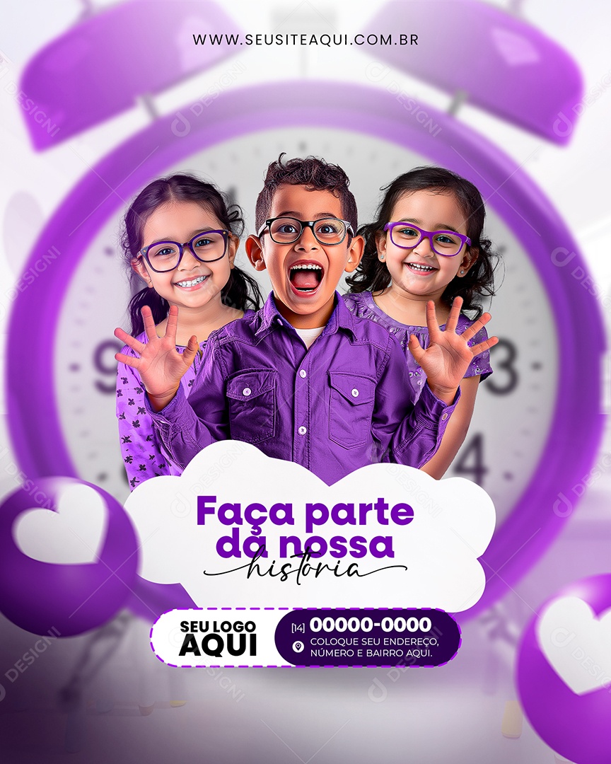 Volta às Aulas Faça Parte da nossa História Social Media PSD Editável