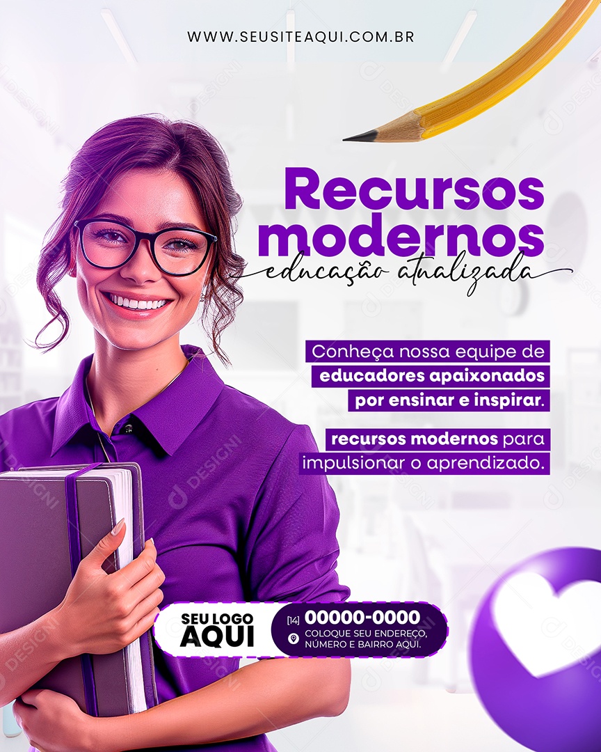 Volta às Aulas Recursos Modernos para Impulsionar o Aprendizado Social Media PSD Editável