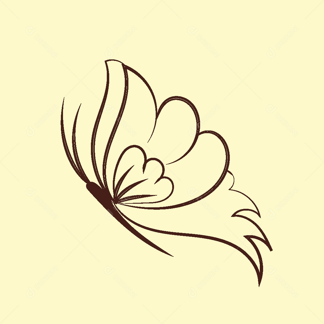 Desenhos de Borboletas Feito a Mão Vetor EPS