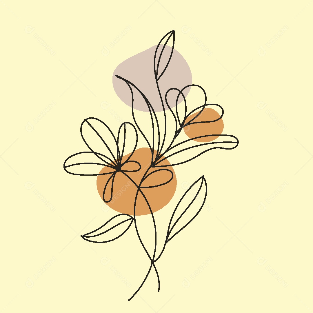 Desenhos de Flor Feito a Mão Vetor EPS