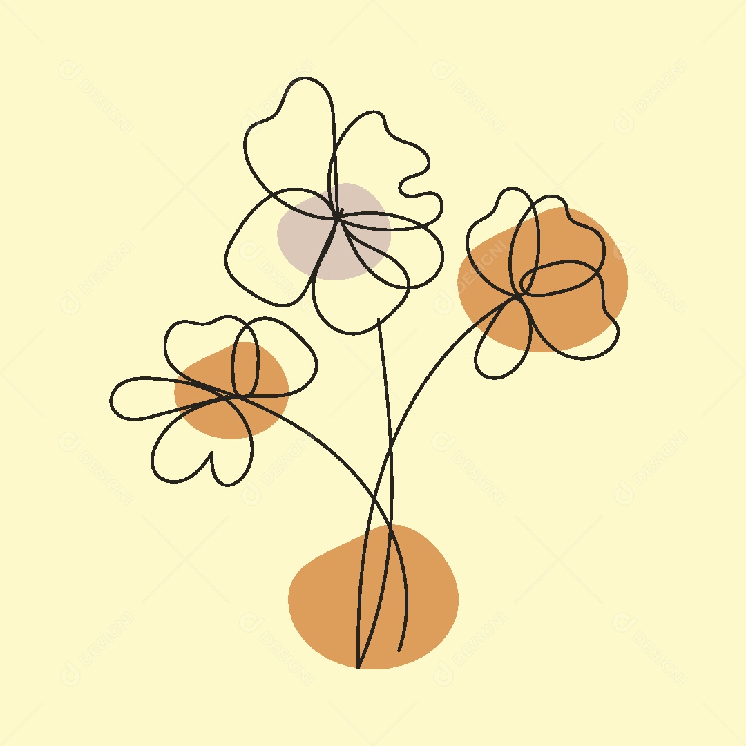 Desenhos de Flor Feito a Mão  Vetor EPS