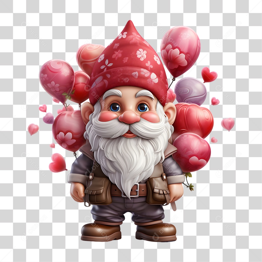 Dia dos Namorados Gnomo PNG Transparente