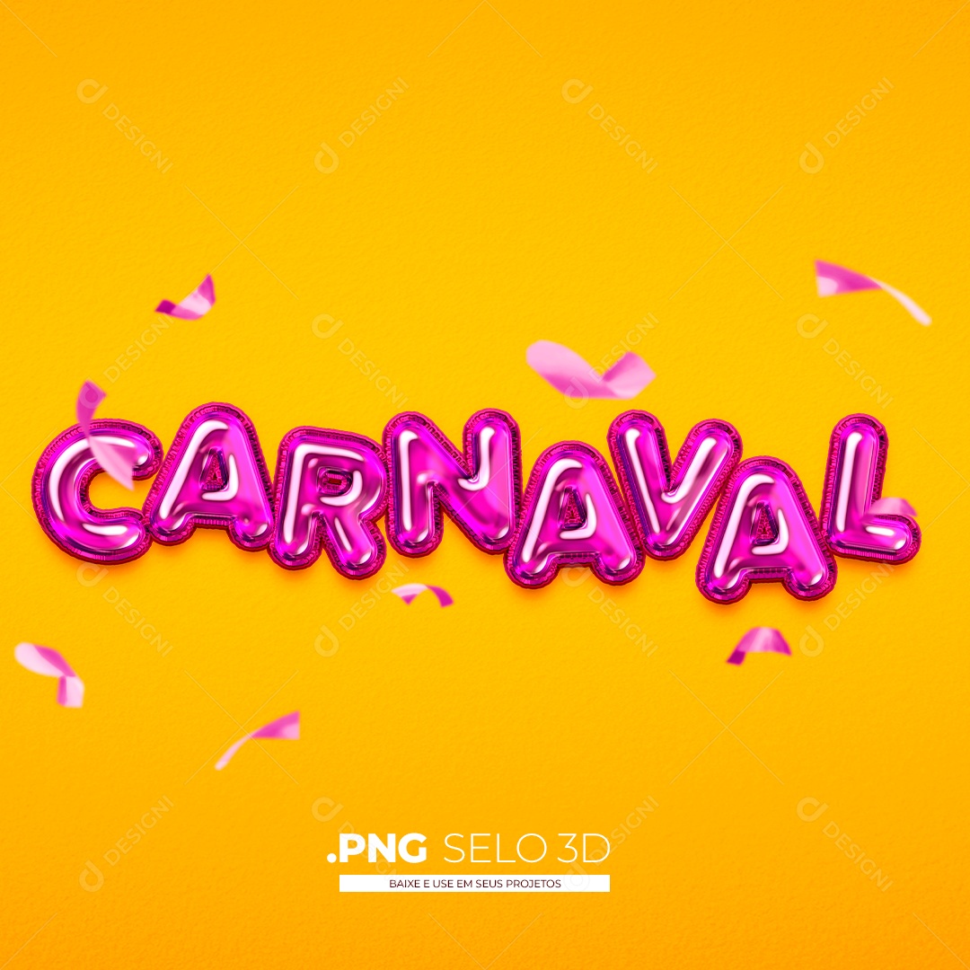 Texto 3D Carnaval PNG Transparente