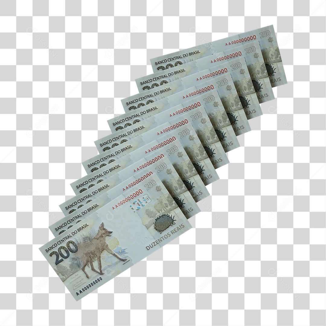 200 Reais Notas Cédula Dinheiro PNG Transparente